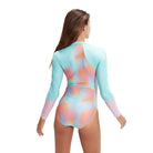 Speedo Womens Long Sleeve Swimsuit-Swimwear-Speedo-AUS4|GB28-Marine Blue/Funny Pink-8-00308216789-Ashlee Grace Activewear & Swimwear Online