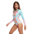 Speedo Womens Long Sleeve Swimsuit-Swimwear-Speedo-AUS4|GB28-Marine Blue/Funny Pink-8-00308216789-Ashlee Grace Activewear & Swimwear Online