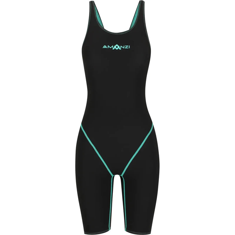 Amanzi Acceler8 RIZE Racing Kneeskin | Jet+Spearmint-Swimwear-Amanzi-AU G8-Jet/Spearmint-Ashlee Grace Activewear & Swimwear Online