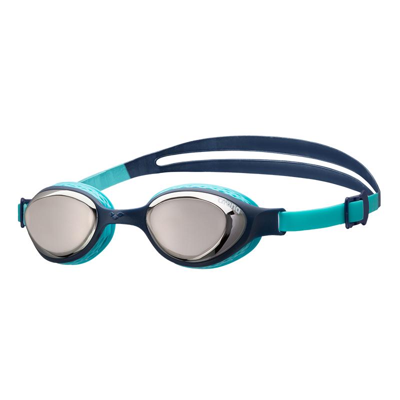 Arena Air Junior Mirror Goggles | 110-Swim Goggles & Masks-Arena-Silver/Navy/Water-Ashlee Grace Activewear & Swimwear Online