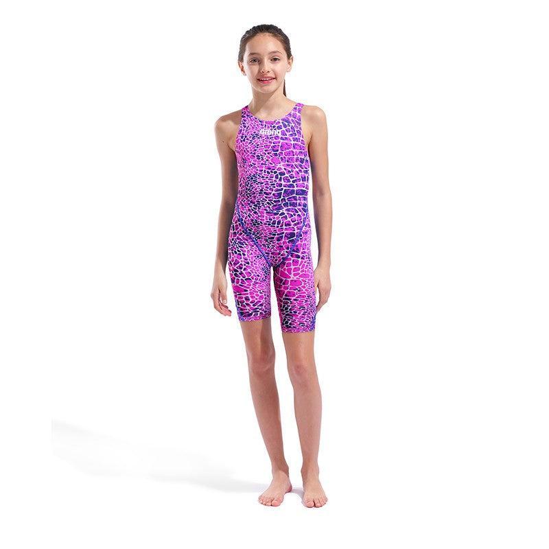Arena Junior Girls St Next Open Back | Snake Pink-Swimwear-Arena-6-7-Snake Pink-Ashlee Grace Activewear & Swimwear Online