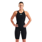 Arena Womens Powerskin Veloce Closed Back | Black & Teal-Swimwear-Arena-30 (INT/F)-Black/Teal-Ashlee Grace Activewear & Swimwear Online