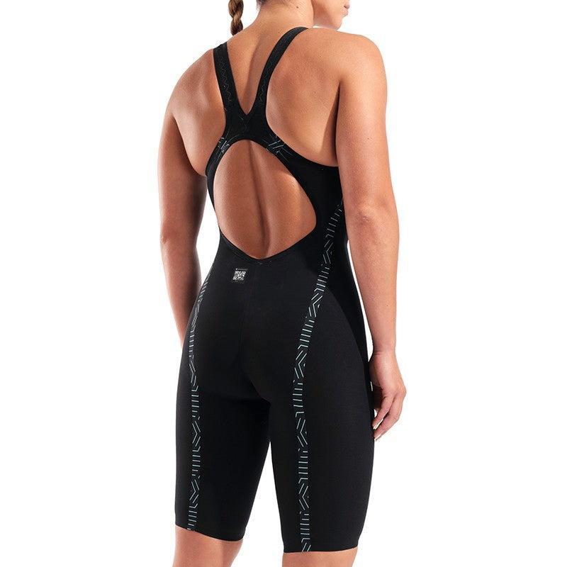 Arena Womens Powerskin Veloce Open Back | Black & Teal-Swimwear-Arena-30 (INT/F)-Black/Teal-Ashlee Grace Activewear & Swimwear Online
