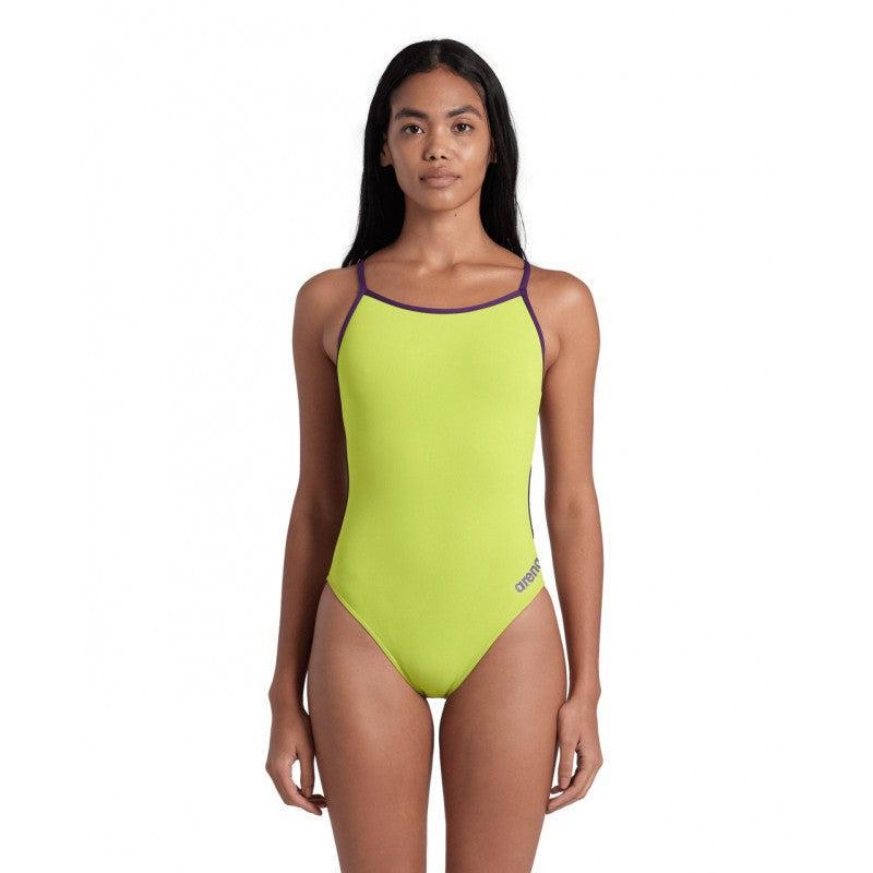 Arena Womens Solid Lace Back | Green/Plum-Swimwear-Arena-G12/32-Green & Plum-Ashlee Grace Activewear & Swimwear Online