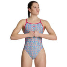 Arena Womens Starfish Lace Back | Freak Rose/White Multi-Swimwear-Arena-G12/32-Freak Rose/White Multi-Ashlee Grace Activewear & Swimwear Online
