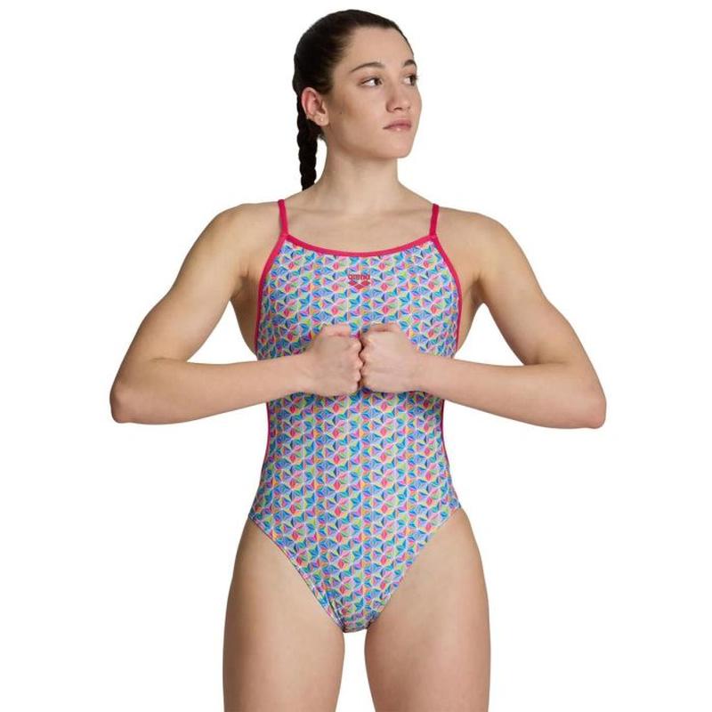 Arena Womens Starfish Lace Back | Freak Rose/White Multi-Swimwear-Arena-G12/32-Freak Rose/White Multi-Ashlee Grace Activewear & Swimwear Online