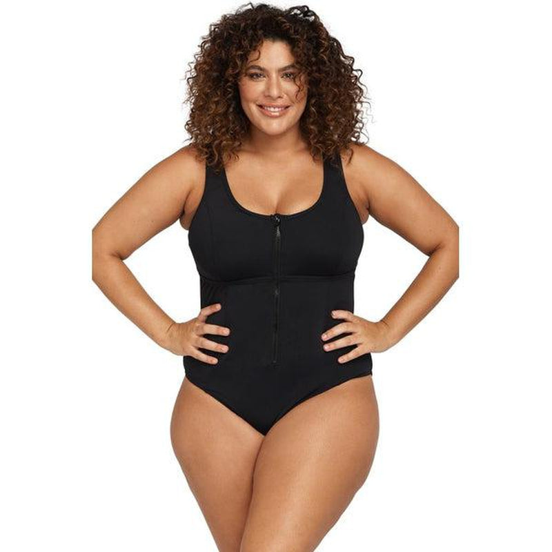 Artesands Natare Fuseli Zip One Piece | Black-Swimwear-Artesands-M/AU12+/US8+-Ashlee Grace Activewear & Swimwear Online