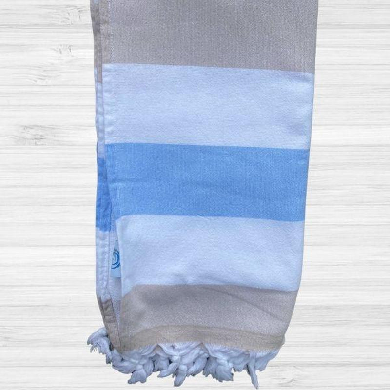 Back Beach Turkish Beach Towel-Towel-Back Beach Co-Blue+Beige+White-Ashlee Grace Activewear & Swimwear Online