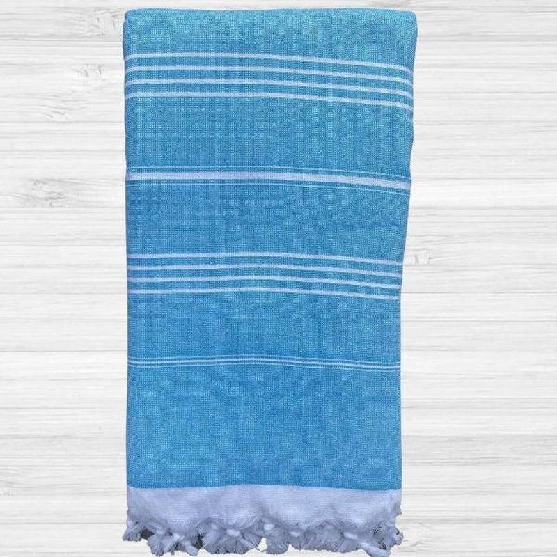 Back Beach Turkish Beach Towel-Towel-Back Beach Co-Blue+White-Ashlee Grace Activewear & Swimwear Online