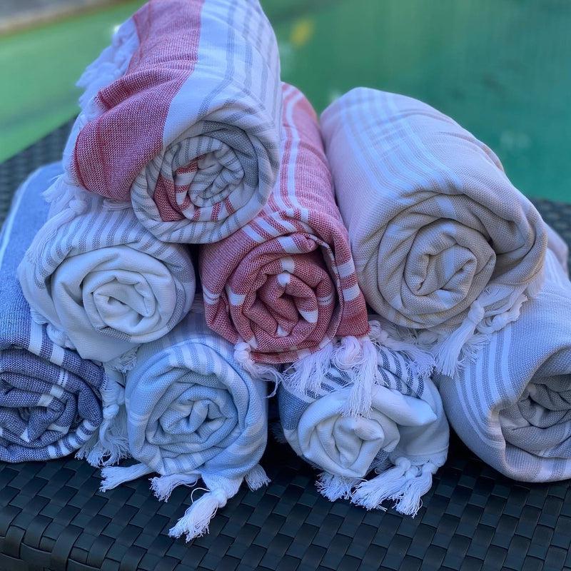 Back Beach Turkish Beach Towel-Towel-Back Beach Co-Blue+Beige+White-Ashlee Grace Activewear & Swimwear Online