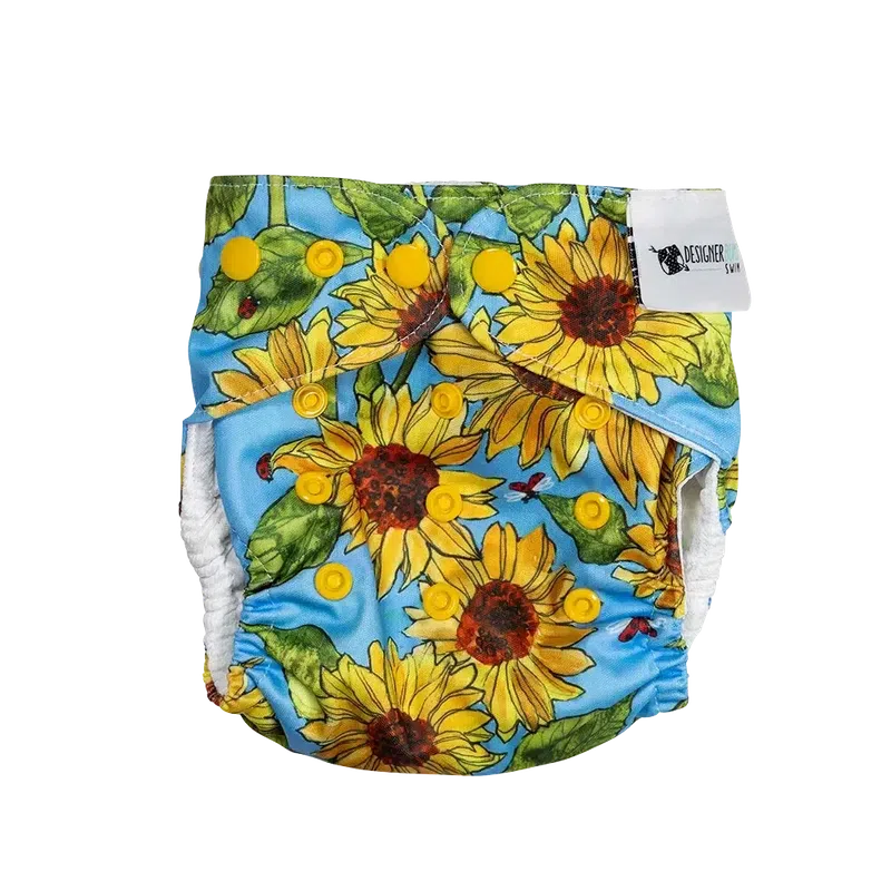 Designer Bums Helianthus Swim Nappy-Swim Nappies-Designer Bums-ONE SIZE-Helianthus-Ashlee Grace Activewear & Swimwear Online