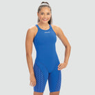 Dolfin Womens FirstStrike Royal Open Back Knee Suit-Swimwear-Dolfin Swimwear-18-Royal-Ashlee Grace Activewear & Swimwear Online