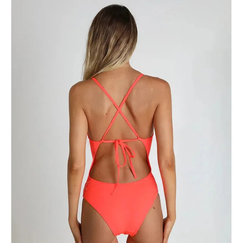 Engine Capri Signature One Piece-Swimwear-Engine Swim-G08-Neon Red-Ashlee Grace Activewear & Swimwear Online