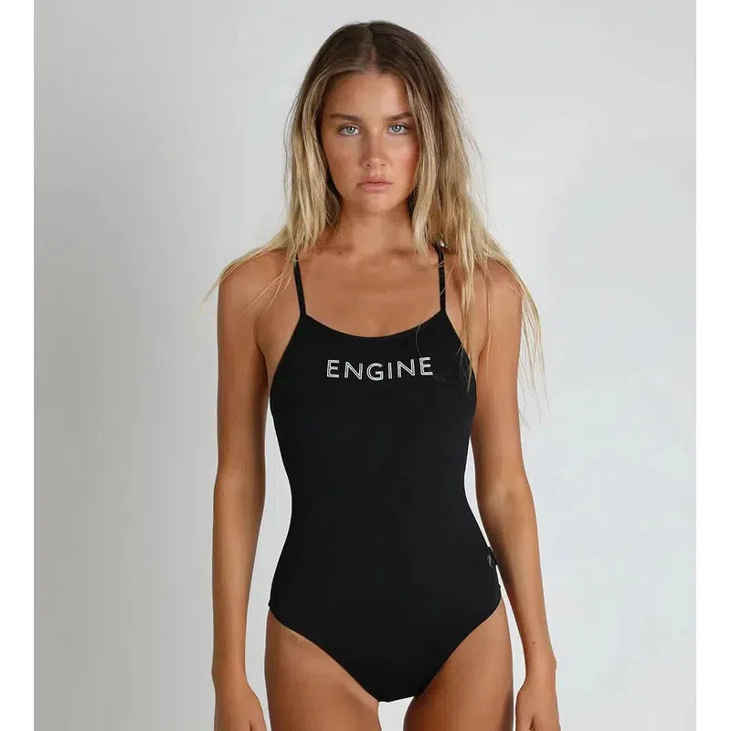 Engine Kiki Neon Logo One Piece-Swimwear-Engine Swim-G10-Black-Ashlee Grace Activewear & Swimwear Online