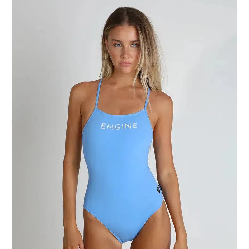 Engine Kiki Neon Logo One Piece-Swimwear-Engine Swim-G10-Cornflower Blue-Ashlee Grace Activewear & Swimwear Online