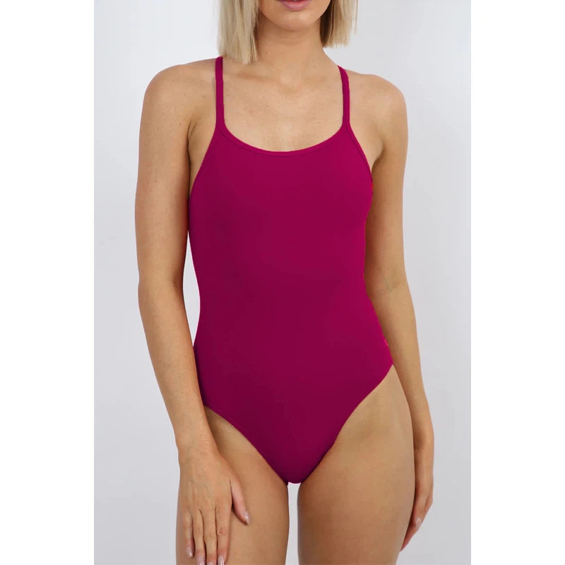 Engine Ladies Malibu Sportsback One Piece-Swimwear-Engine Swim-G8-Maroon-Ashlee Grace Activewear & Swimwear Online