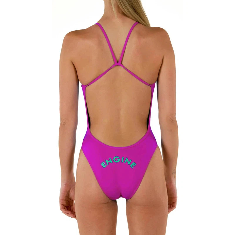 Engine Santorini Bold Logo One Piece-Swimwear-Engine Swim-G10-Azure-Ashlee Grace Activewear & Swimwear Online