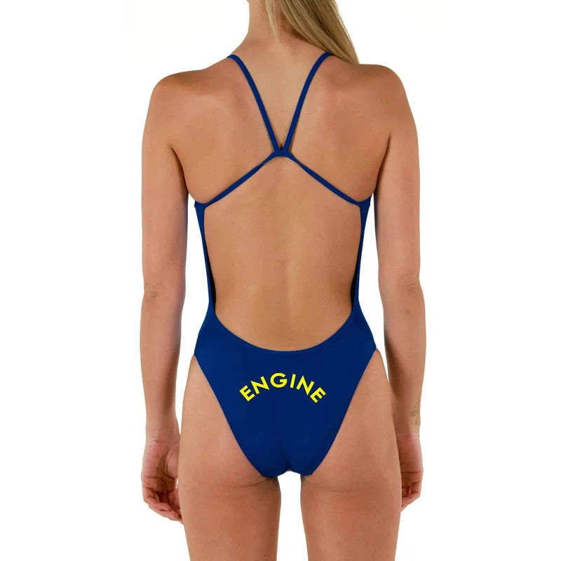Engine Santorini Bold Logo One Piece-Swimwear-Engine Swim-G10-Azure-Ashlee Grace Activewear & Swimwear Online