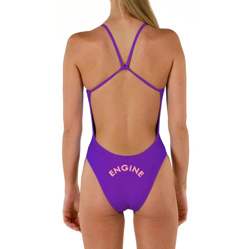 Engine Santorini Bold Logo One Piece-Swimwear-Engine Swim-G10-Azure-Ashlee Grace Activewear & Swimwear Online