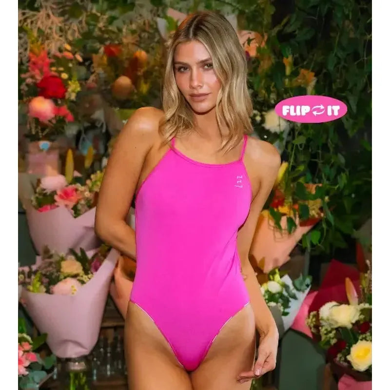 Engine Santorini Flip It Bloom One Piece-Swimwear-Engine Swim-G10-Magenta-Ashlee Grace Activewear & Swimwear Online