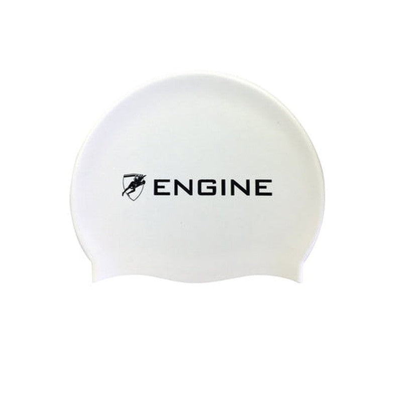 Engine Silicone Swim Cap - Engine Logo-Swim Caps-Engine Swim-ONE SIZE-White-Ashlee Grace Activewear & Swimwear Online