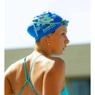 Engine Silicone Swim Cap - Floral-Swim Caps-Engine Swim-ONE SIZE-Blue-Ashlee Grace Activewear & Swimwear Online