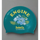Engine Silicone Swim Cap - Floral-Swim Caps-Engine Swim-ONE SIZE-Teal-Ashlee Grace Activewear & Swimwear Online