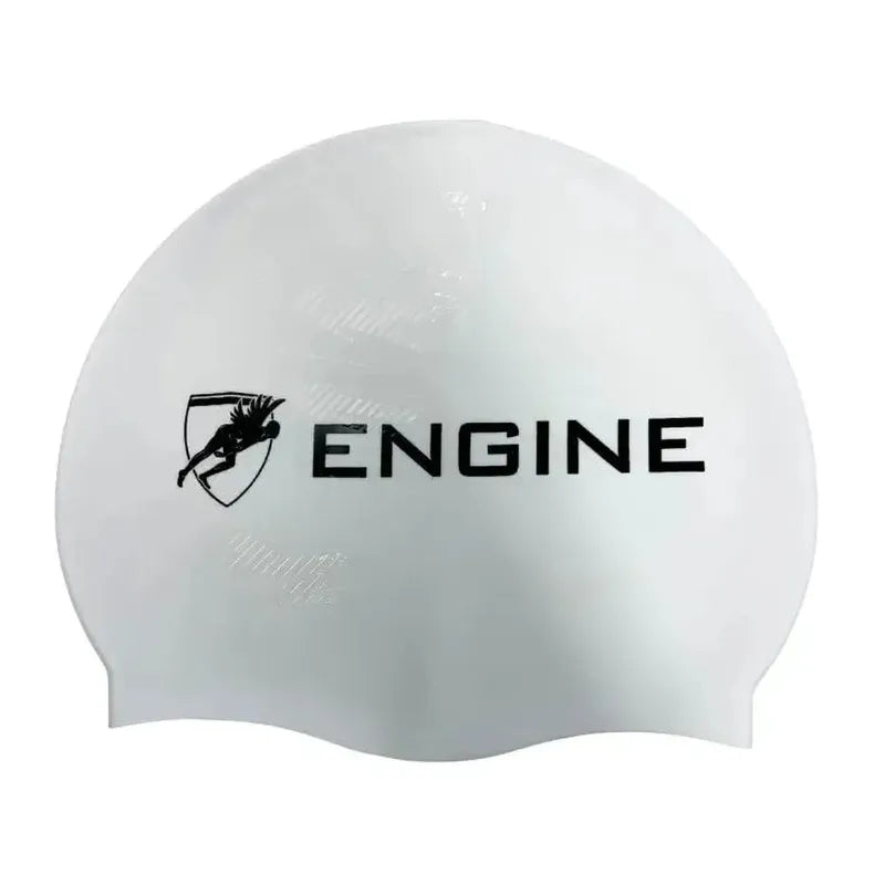 Engine Silicone Swim Cap - Geo-Swim Caps-Engine Swim-ONE SIZE-White-Ashlee Grace Activewear & Swimwear Online