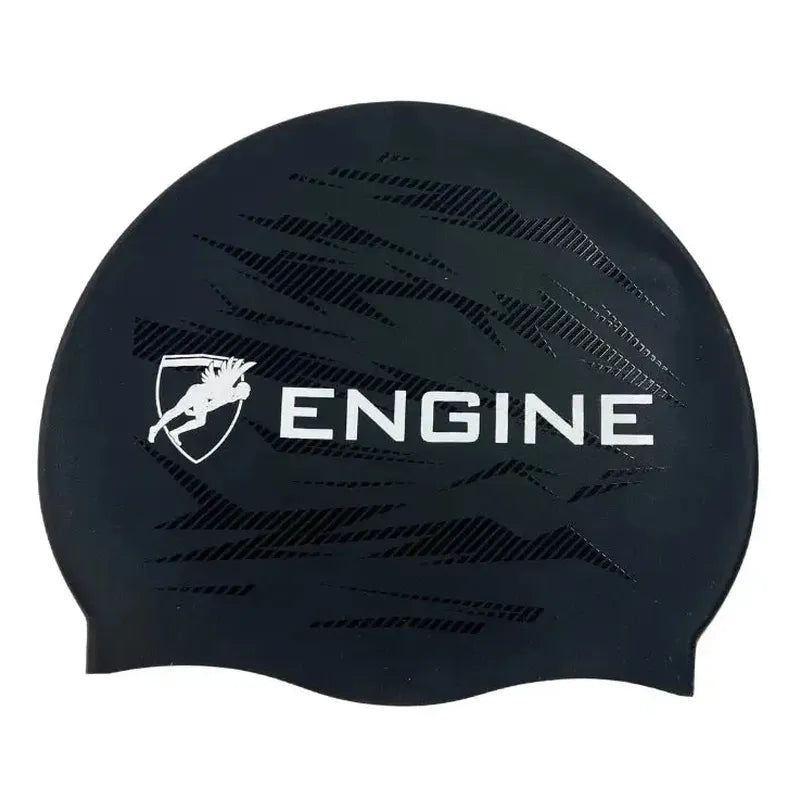Engine Silicone Swim Cap - Geo-Swim Caps-Engine Swim-ONE SIZE-Black-Ashlee Grace Activewear & Swimwear Online