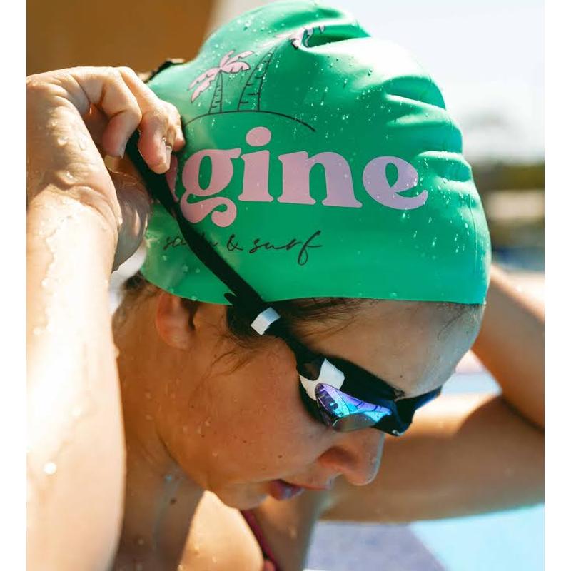 Engine Silicone Swim Cap - Palm-Swim Caps-Engine Swim-ONE SIZE-Apple-Ashlee Grace Activewear & Swimwear Online