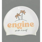 Engine Silicone Swim Cap - Palm-Swim Caps-Engine Swim-ONE SIZE-White-Ashlee Grace Activewear & Swimwear Online