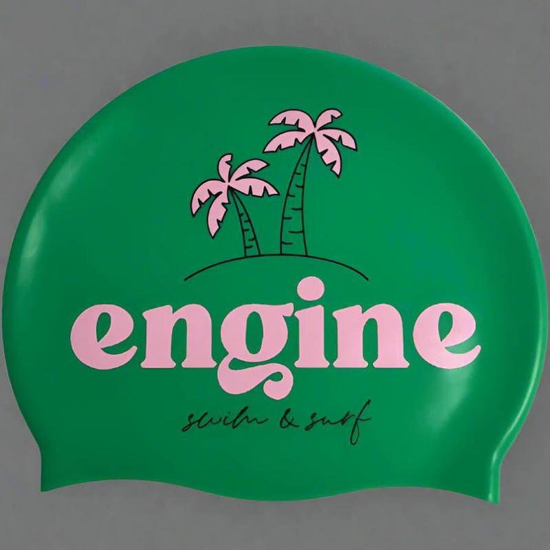 Engine Silicone Swim Cap - Palm-Swim Caps-Engine Swim-ONE SIZE-Apple-Ashlee Grace Activewear & Swimwear Online