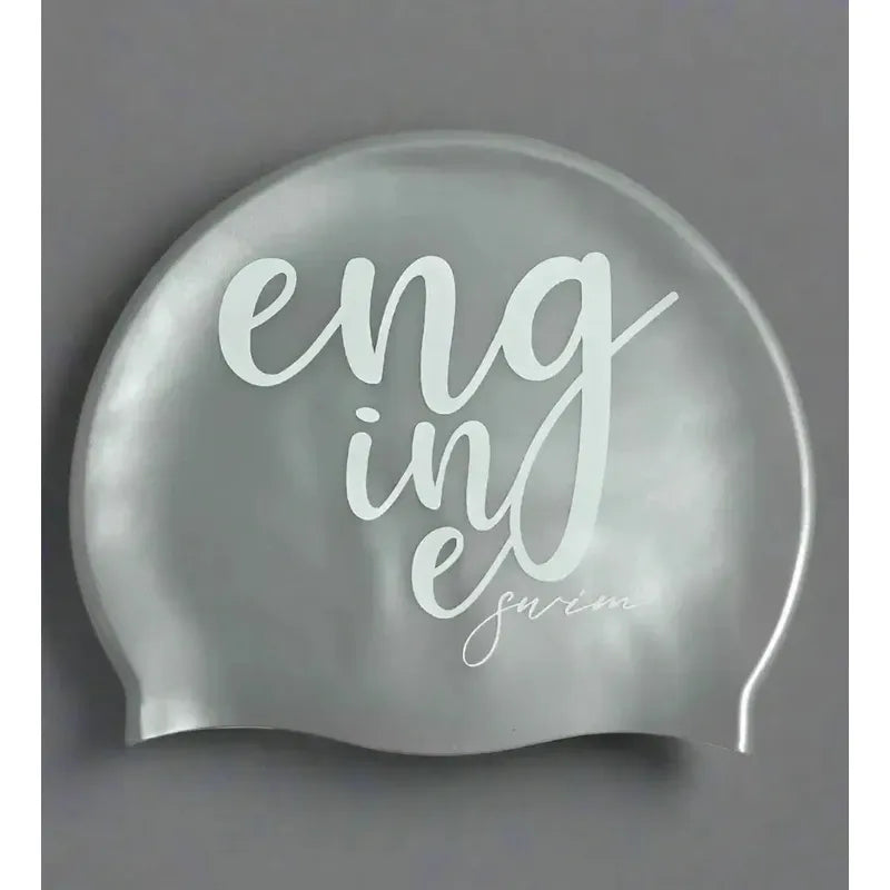 Engine Silicone Swim Cap - Signature-Swim Caps-Engine Swim-ONE SIZE-Silver-Ashlee Grace Activewear & Swimwear Online