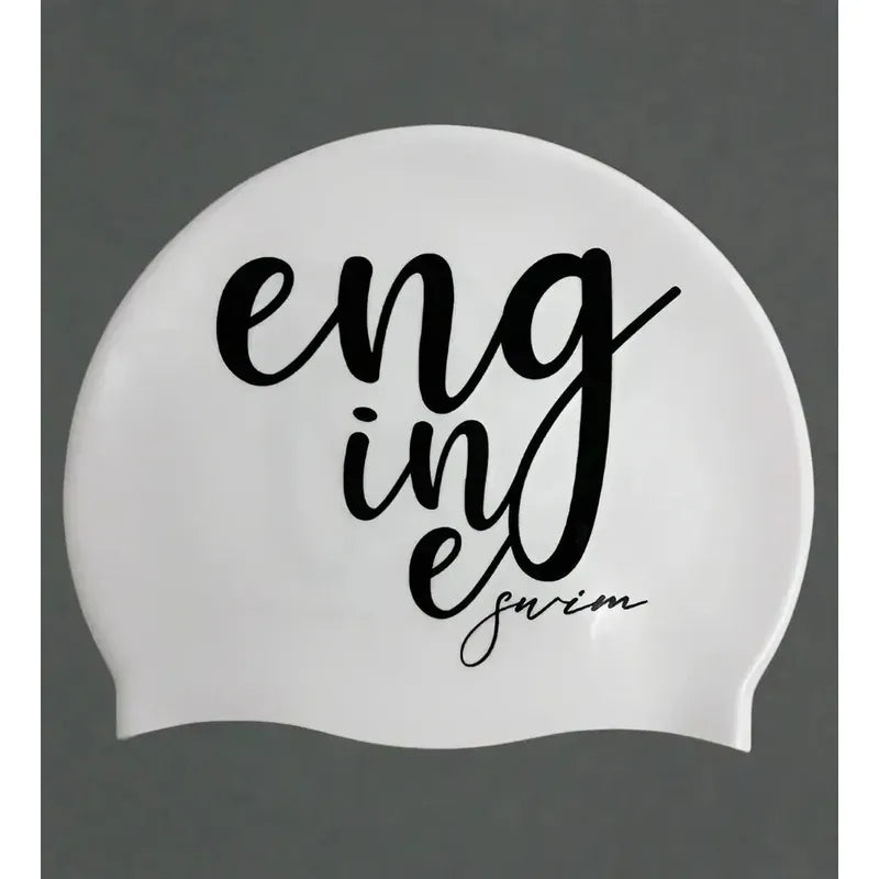 Engine Silicone Swim Cap - Signature-Swim Caps-Engine Swim-ONE SIZE-White-Ashlee Grace Activewear & Swimwear Online
