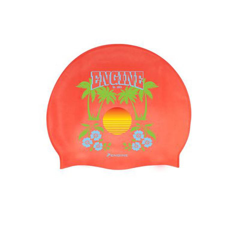 Engine Silicone Swim Cap - Sunset-Swim Caps-Engine Swim-ONE SIZE-Coral-Ashlee Grace Activewear & Swimwear Online