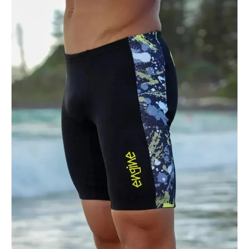 Engine Spliced Poly Jammer | Spray-Swimwear-Engine Swim-B8-Black-Ashlee Grace Activewear & Swimwear Online