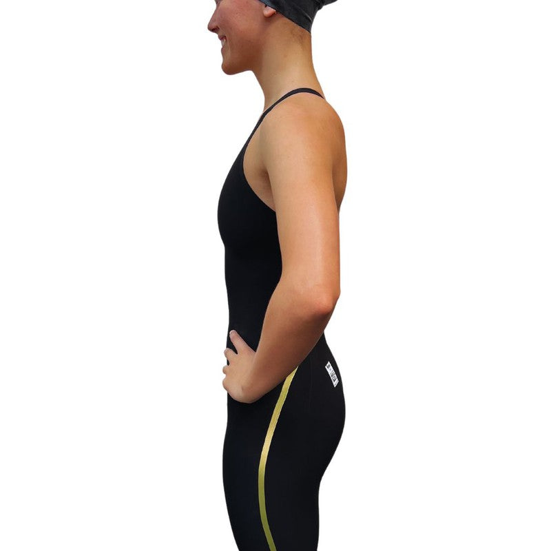 Engine Wingskin Bullet Female | Closed Back Kneeskin-Swimwear-Engine Swim-F18-Black+Gold-Ashlee Grace Activewear & Swimwear Online