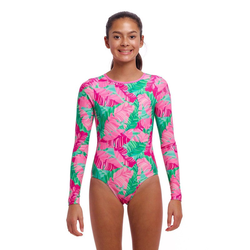 Funkita Girls Long Shot One Piece | Tropic Palm-Swimwear-Funkita-8-Tropic Palm-Ashlee Grace Activewear & Swimwear Online