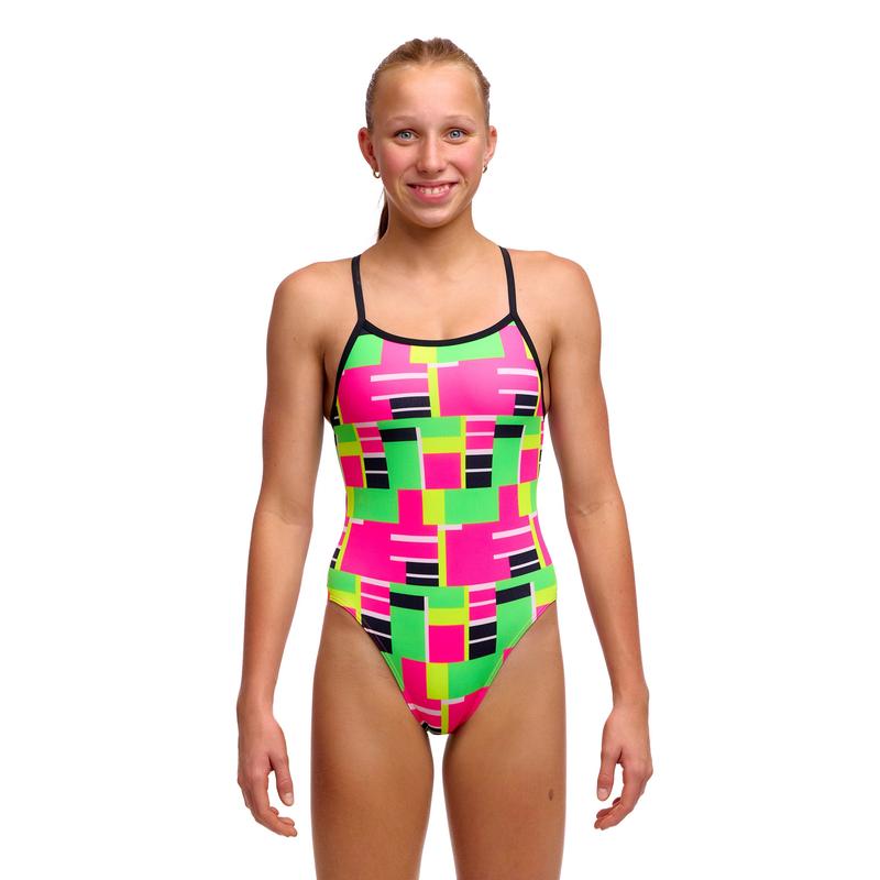 Funkita Girls Single Strap One Piece | Blocked Again-Swimwear-Funkita-8-Blocked Again-Ashlee Grace Activewear & Swimwear Online