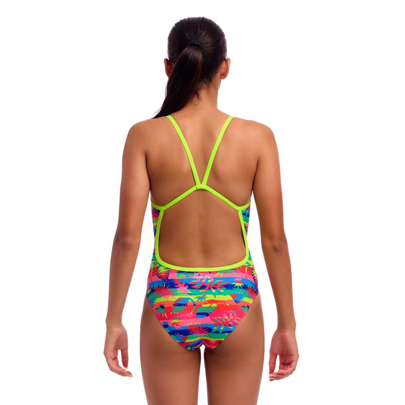 Funkita Girls Single Strap One Piece | Free Foliage-Swimwear-Funkita-8-Free Foliage-Ashlee Grace Activewear & Swimwear Online