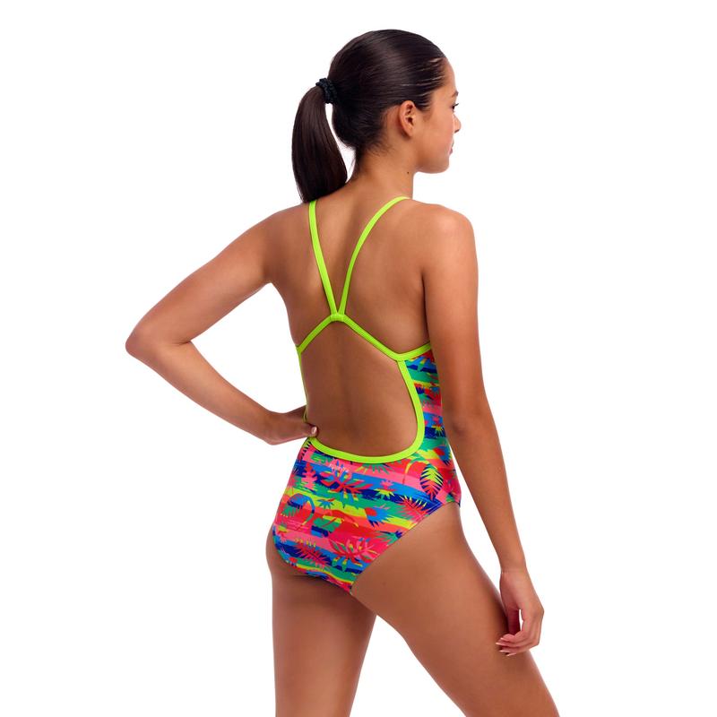 Funkita Girls Single Strap One Piece | Free Foliage-Swimwear-Funkita-8-Free Foliage-Ashlee Grace Activewear & Swimwear Online