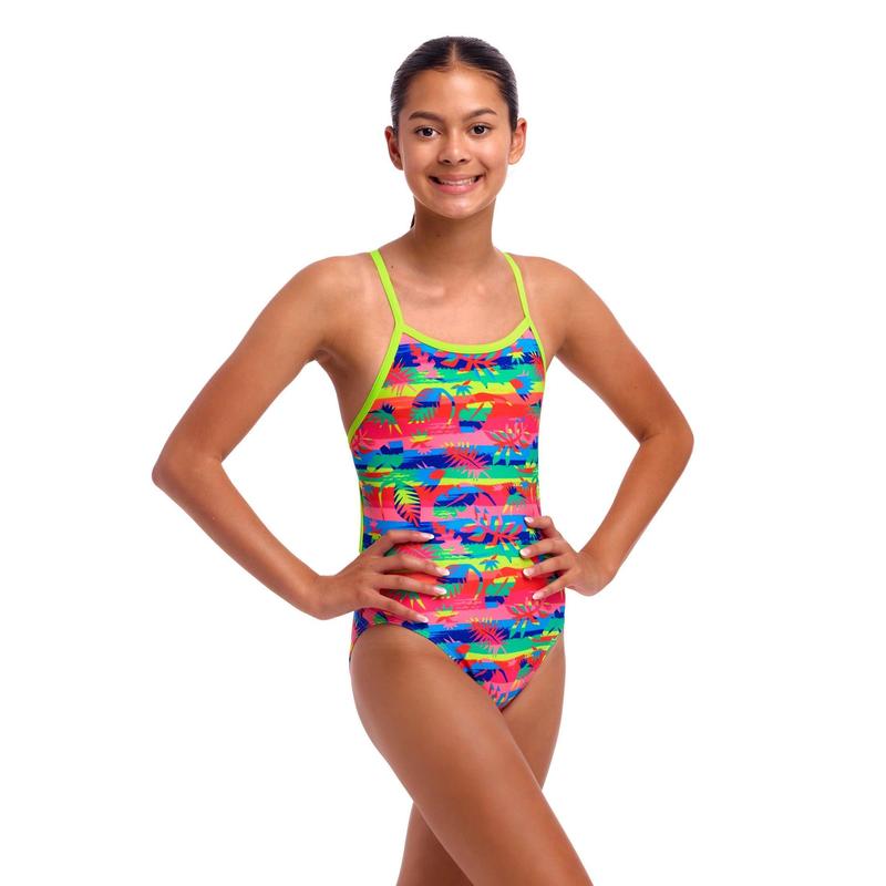 Funkita Girls Single Strap One Piece | Free Foliage-Swimwear-Funkita-8-Free Foliage-Ashlee Grace Activewear & Swimwear Online