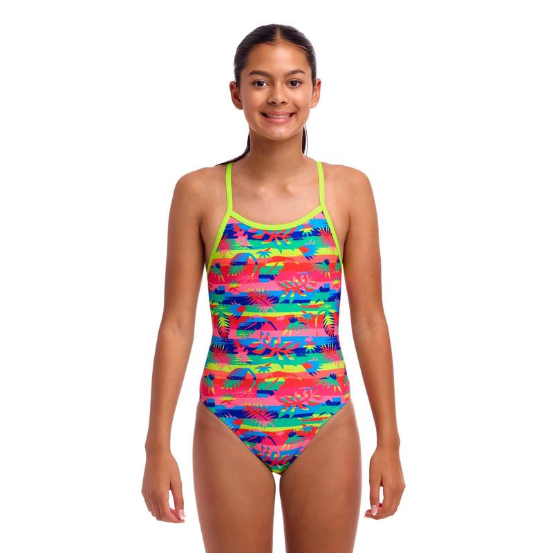 Funkita Girls Single Strap One Piece | Free Foliage-Swimwear-Funkita-8-Free Foliage-Ashlee Grace Activewear & Swimwear Online