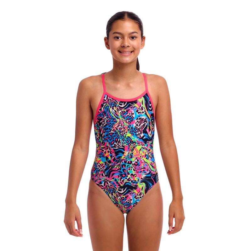 Funkita Girls Single Strap One Piece | Lolly Leopard-Swimwear-Funkita-8-Lolly Leopard-Ashlee Grace Activewear & Swimwear Online