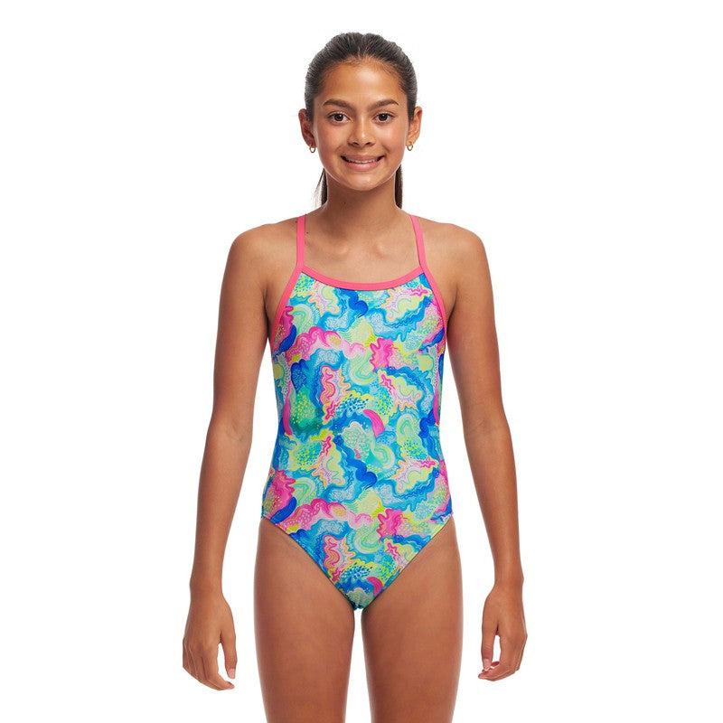 Funkita Girls Single Strap One Piece | Olive Oily-Swimwear-Funkita-8-Olive Oily-Ashlee Grace Activewear & Swimwear Online