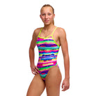 Funkita Girls Single Strap One Piece | Paint Patch-Swimwear-Funkita-8-Paint Patch-Ashlee Grace Activewear & Swimwear Online