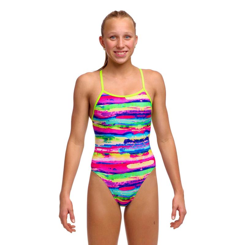 Funkita Girls Single Strap One Piece | Paint Patch-Swimwear-Funkita-8-Paint Patch-Ashlee Grace Activewear & Swimwear Online