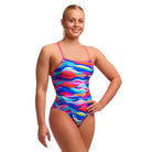 Funkita Girls Single Strap One Piece | Royal Wave-Swimwear-Funkita-8-Royal Wave-Ashlee Grace Activewear & Swimwear Online