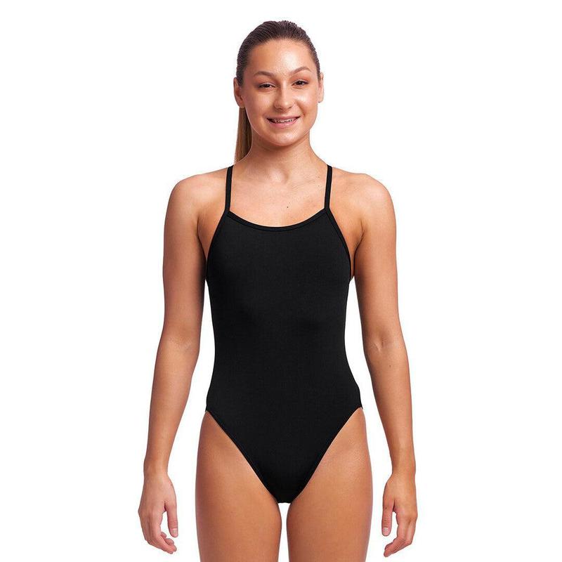 Funkita Girls Single Strap One Piece | Still Black-Swimwear-Funkita-8-Still Black-Ashlee Grace Activewear & Swimwear Online