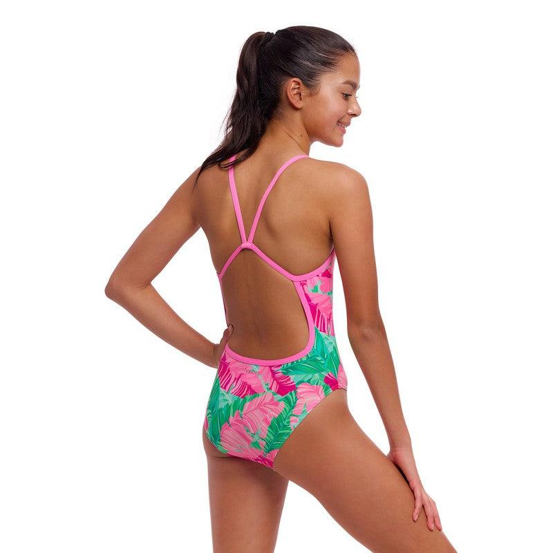 Funkita Girls Single Strap One Piece | Tropic Palm-Swimwear-Funkita-8-Tropic Palm-Ashlee Grace Activewear & Swimwear Online